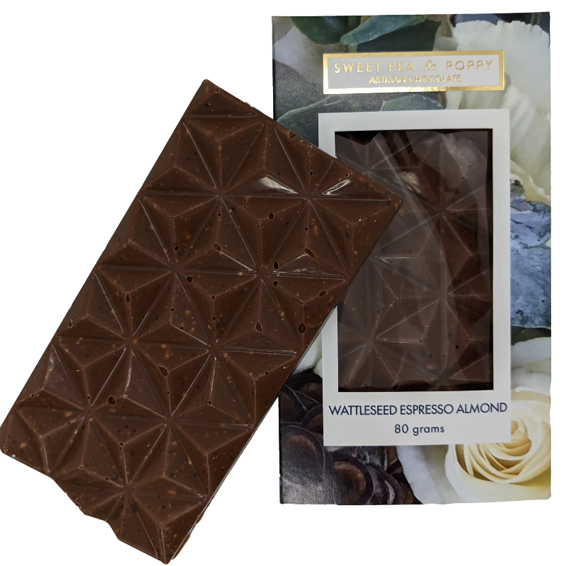 Wattleseed Espresso Almond Artisan Chocolate Bar