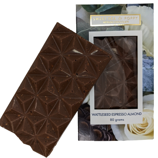 Wattleseed Espresso Almond Artisan Chocolate Bar